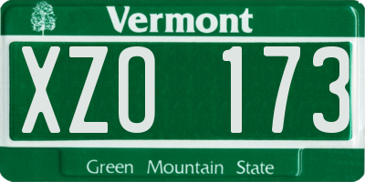 VT license plate XZO173