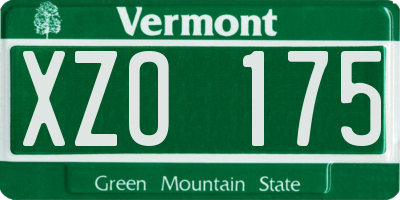 VT license plate XZO175