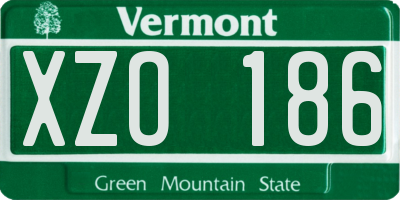 VT license plate XZO186