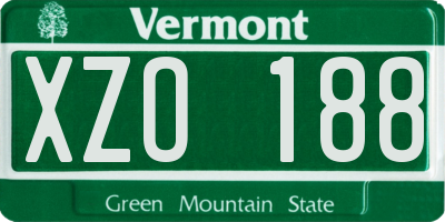 VT license plate XZO188
