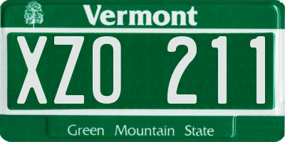 VT license plate XZO211