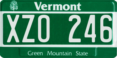 VT license plate XZO246
