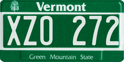 VT license plate XZO272