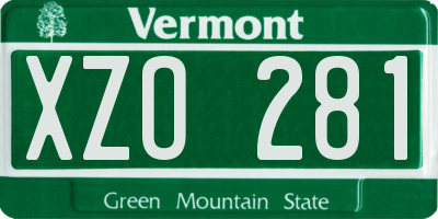 VT license plate XZO281