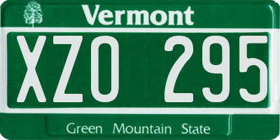 VT license plate XZO295