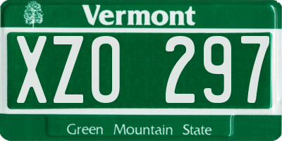 VT license plate XZO297