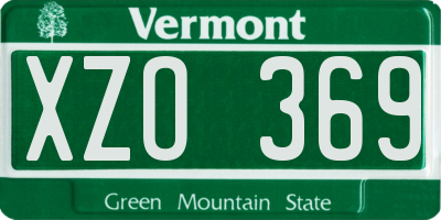 VT license plate XZO369