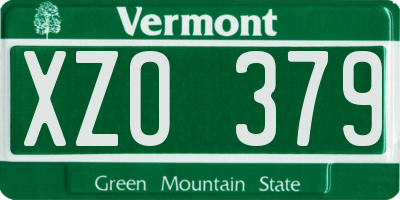 VT license plate XZO379