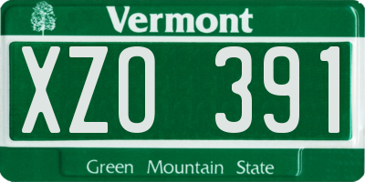 VT license plate XZO391