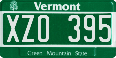 VT license plate XZO395