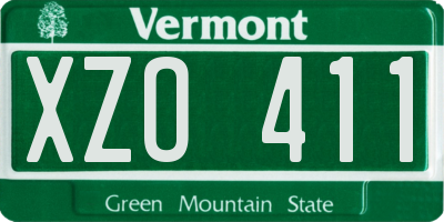 VT license plate XZO411