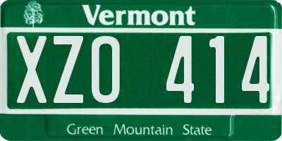 VT license plate XZO414