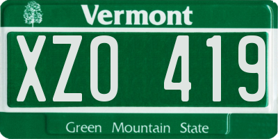 VT license plate XZO419