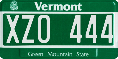 VT license plate XZO444
