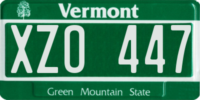 VT license plate XZO447