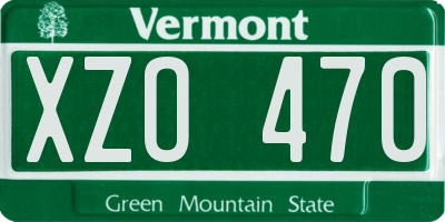 VT license plate XZO470