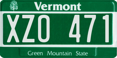 VT license plate XZO471