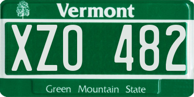 VT license plate XZO482