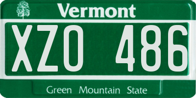 VT license plate XZO486