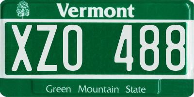 VT license plate XZO488