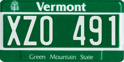 VT license plate XZO491