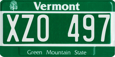 VT license plate XZO497