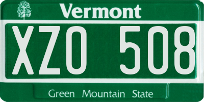 VT license plate XZO508