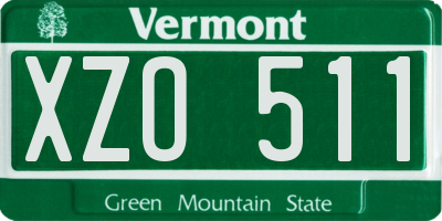 VT license plate XZO511