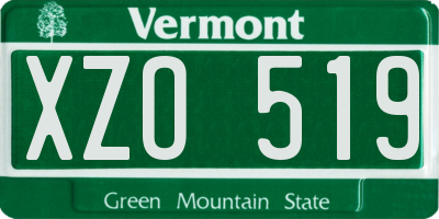 VT license plate XZO519