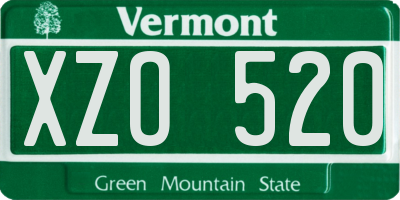 VT license plate XZO520