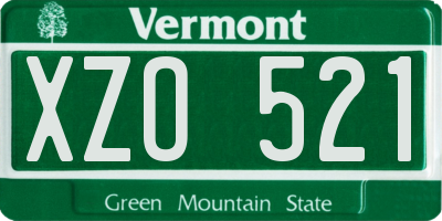 VT license plate XZO521