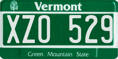 VT license plate XZO529