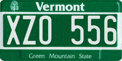 VT license plate XZO556