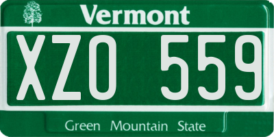 VT license plate XZO559