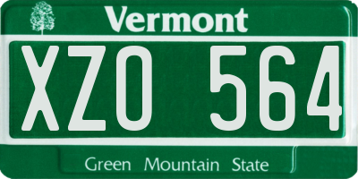 VT license plate XZO564