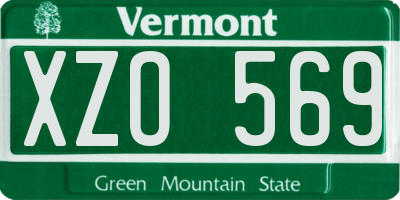 VT license plate XZO569