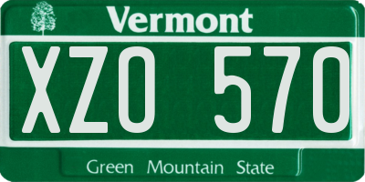 VT license plate XZO570