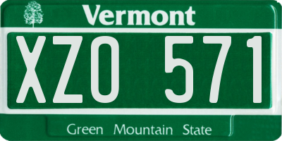 VT license plate XZO571