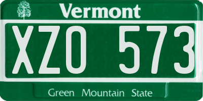 VT license plate XZO573