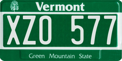 VT license plate XZO577