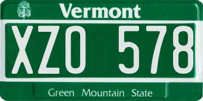 VT license plate XZO578