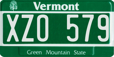 VT license plate XZO579