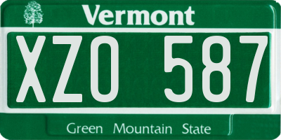VT license plate XZO587