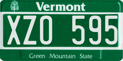 VT license plate XZO595