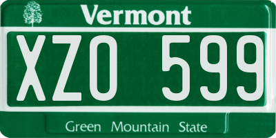 VT license plate XZO599