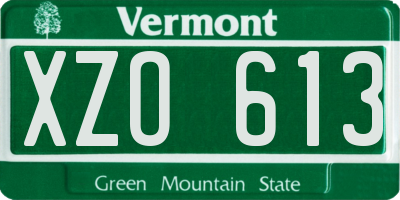 VT license plate XZO613