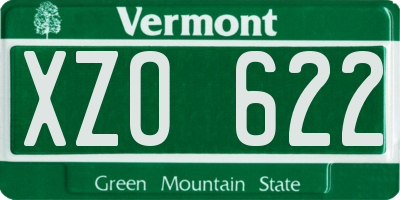 VT license plate XZO622