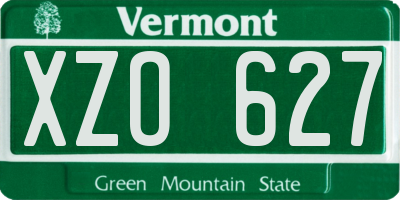 VT license plate XZO627