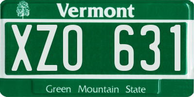 VT license plate XZO631