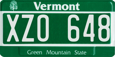 VT license plate XZO648